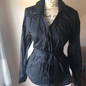 W by worth black wrap blouse. Size 10